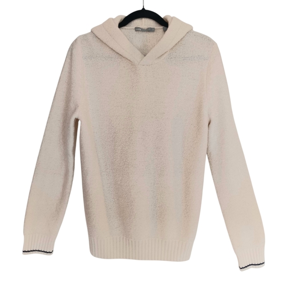 Vince Sweater Women's Size Small Petite Cream Hoodie Wool Blend